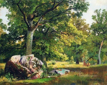  1891 Pintura al %c3%b3leo - Día soleado en el bosque de robles 1891 paisaje clásico Ivan Ivanovich